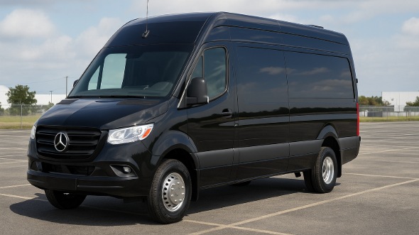 Exterior of Charter Bus Company Lakewood's 14 Passenger Sprinter Limousine in Lakewood