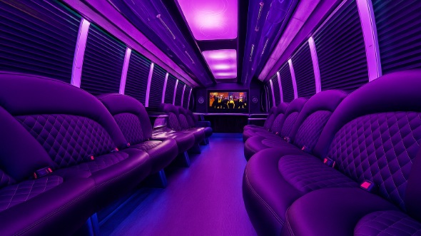 Interior of Charter Bus Company Casper's 20 Passenger Party Bus in Casper