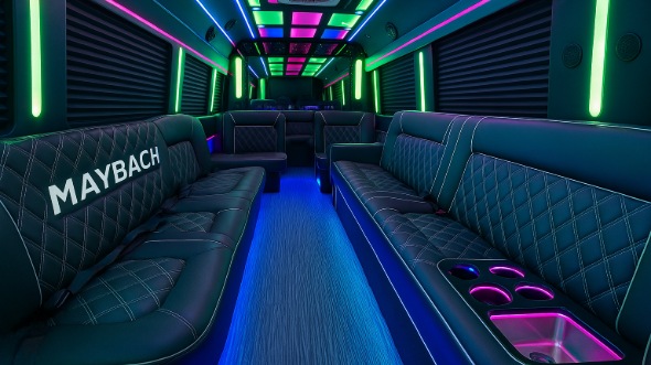 Interior of Charter Bus Company Greeley's 20 Passenger Party Bus in Greeley
