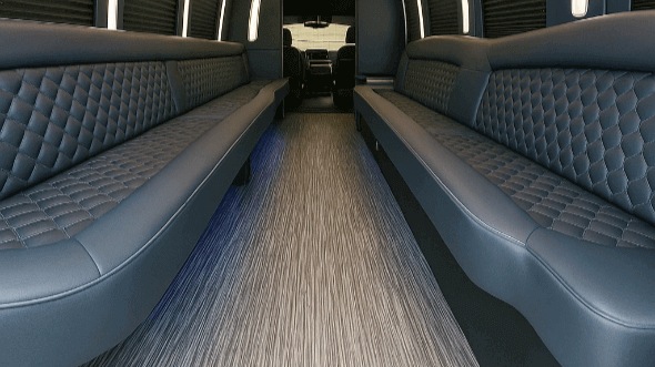 Interior of Charter Bus Company Lakewood's 25 Passenger Party Bus in Lakewood