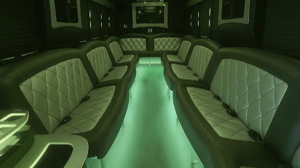 Interior of Charter Bus Company Greeley's 40 Passenger Party Bus in Greeley