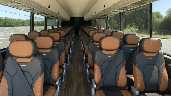 Interior of Charter Bus Company Billings's 54 Passenger Charter Bus in Billings
