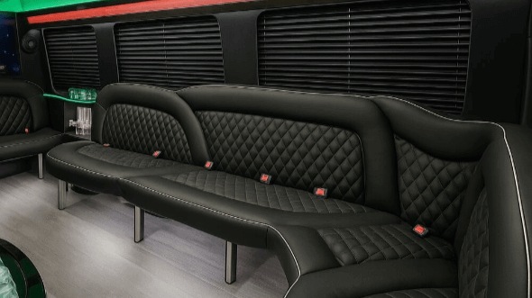 billings 14 passenger sprinter limousine interior