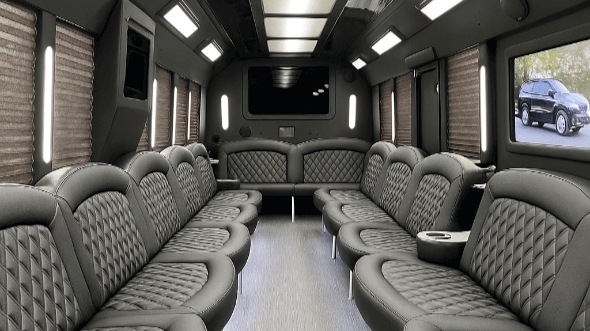 billings 30 passenger party bus interior